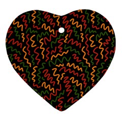 African Abstract  Heart Ornament (two Sides) by ConteMonfrey