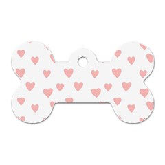 Small Cute Hearts Dog Tag Bone (one Side) by ConteMonfrey
