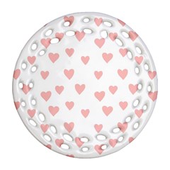 Small Cute Hearts Round Filigree Ornament (two Sides) by ConteMonfrey