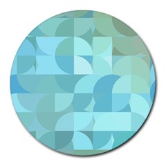 Geometric Ocean  Round Mousepads by ConteMonfrey