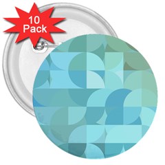 Geometric Ocean  3  Buttons (10 Pack)  by ConteMonfrey