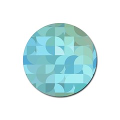 Geometric Ocean  Rubber Round Coaster (4 Pack) by ConteMonfrey