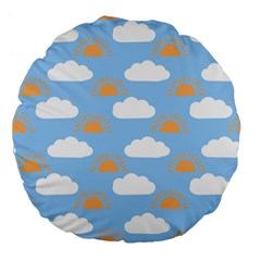 Sun And Clouds   Large 18  Premium Flano Round Cushions by ConteMonfrey