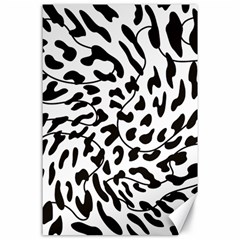 Leopard Print Black And White Canvas 24  X 36  by ConteMonfrey