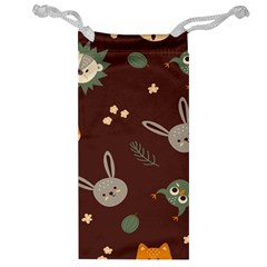 Rabbits, Owls And Cute Little Porcupines  Jewelry Bag by ConteMonfrey