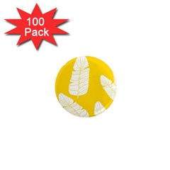 Yellow Banana Leaves 1  Mini Magnets (100 Pack)  by ConteMonfrey