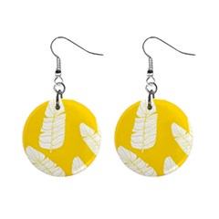 Yellow Banana Leaves Mini Button Earrings by ConteMonfrey