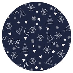 Illustration Christmas Tree Christmas Snow Round Trivet by danenraven