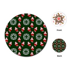 Xmas Christmas Background Playing Cards Single Design (round)