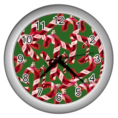 Christmas Wrapping Paper Abstract Wall Clock (silver) by danenraven