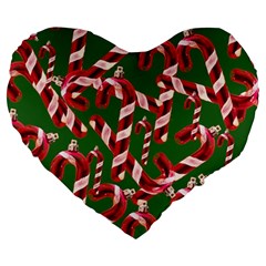 Christmas Wrapping Paper Abstract Large 19  Premium Heart Shape Cushions