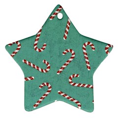 Christmas Candy Cane Background Star Ornament (Two Sides)