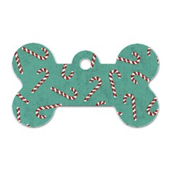 Christmas Candy Cane Background Dog Tag Bone (one Side) by danenraven