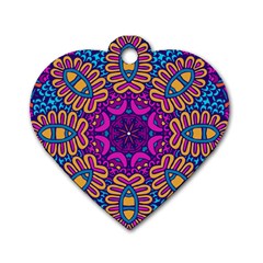 Mandala Fishes Dog Tag Heart (one Side)