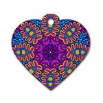 Mandala Fishes Dog Tag Heart (Two Sides) Back