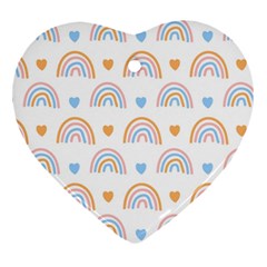 Rainbow Pattern Heart Ornament (two Sides) by ConteMonfrey