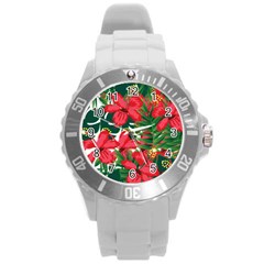 Tulips Design Round Plastic Sport Watch (l) by designsbymallika