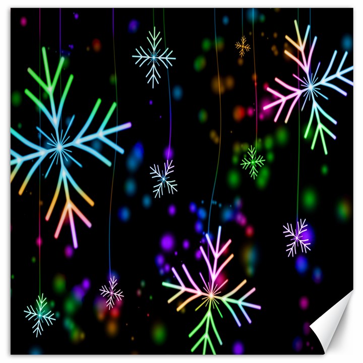 Snowflakes Lights Canvas 16  x 16 