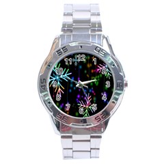 Snowflakes Lights Stainless Steel Analogue Watch by artworkshop