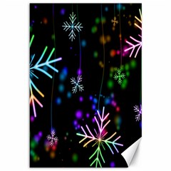 Snowflakes Lights Canvas 12  X 18  by artworkshop