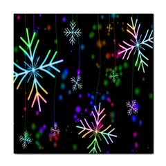 Snowflakes Lights Tile Coaster by artworkshop