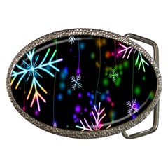 Snowflakes Lights Belt Buckles by artworkshop