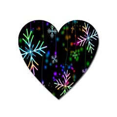 Snowflakes Lights Heart Magnet by artworkshop