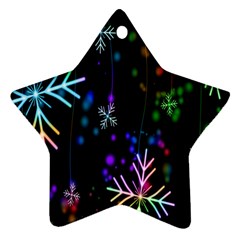 Snowflakes Lights Star Ornament (two Sides) by artworkshop