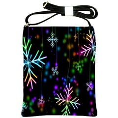 Snowflakes Lights Shoulder Sling Bag by artworkshop