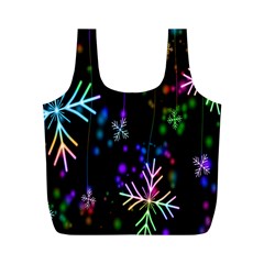 Snowflakes Lights Full Print Recycle Bag (m) by artworkshop