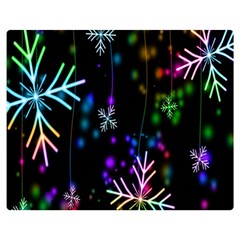 Snowflakes Lights Double Sided Flano Blanket (medium)  by artworkshop