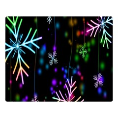 Snowflakes Lights Double Sided Flano Blanket (large)  by artworkshop