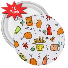 Set Child Fun Funny Collection 3  Buttons (10 Pack)  by artworkshop