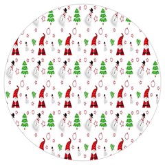 Santa Claus Snowman Christmas Round Trivet by artworkshop