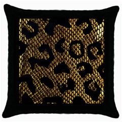 Metallic Snake Skin Pattern Throw Pillow Case (black)