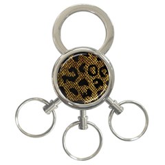 Metallic Snake Skin Pattern 3-Ring Key Chain