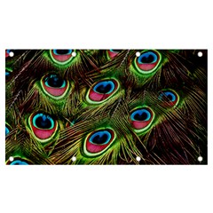 Peacock Feathers Color Plumage Banner And Sign 7  X 4  by Celenk