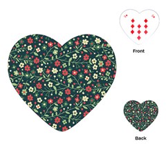 Flowering Branches Seamless Pattern Playing Cards Single Design (heart)