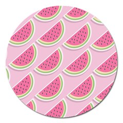 Pink Melon Wayermelon Pattern Food Fruit Melon Magnet 5  (round)