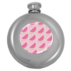 Pink Melon Wayermelon Pattern Food Fruit Melon Round Hip Flask (5 Oz)