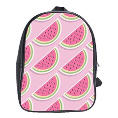 Pink Melon Wayermelon Pattern Food Fruit Melon School Bag (xl)