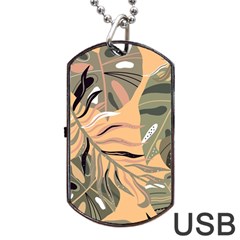 Leaves Monstera Picture Print Pattern Dog Tag Usb Flash (two Sides)