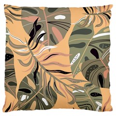 Leaves Monstera Picture Print Pattern Large Flano Cushion Case (two Sides)