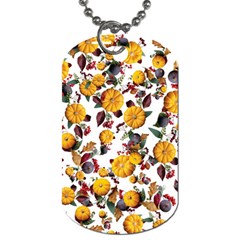 Pumpkin Fruit Flower Pattern Dog Tag (two Sides) by Ravend