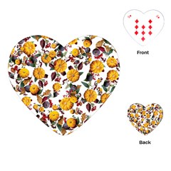 Pumpkin Fruit Flower Pattern Playing Cards Single Design (heart)