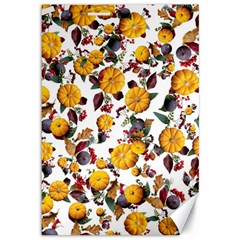 Pumpkin Fruit Flower Pattern Canvas 12  X 18 