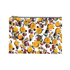 Pumpkin Fruit Flower Pattern Cosmetic Bag (large)