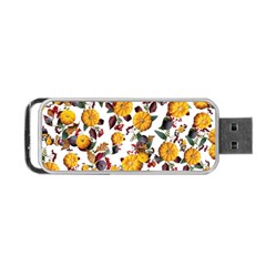 Pumpkin Fruit Flower Pattern Portable Usb Flash (one Side) by Ravend