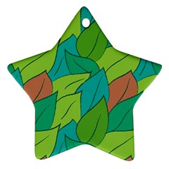 Leaves Pattern Autumn Background Ornament (star) by Ravend