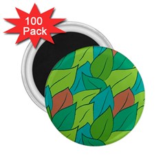 Leaves Pattern Autumn Background 2 25  Magnets (100 Pack)  by Ravend